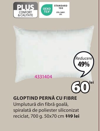 JYSK GLOPTIND PERNĂ CU FIBRE Ofertă