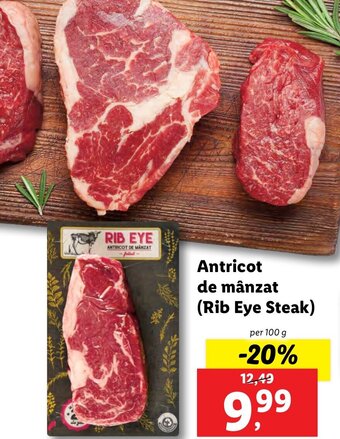 Lidl Antricot de mânzat (Rib Eye Steak) Ofertă