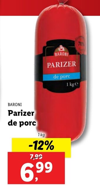 Lidl Parizer de porc Ofertă