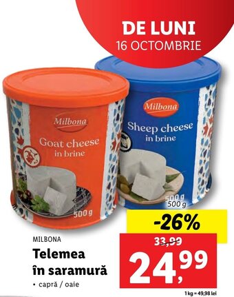 Lidl Telemea în saramură Ofertă