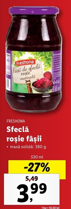 Lidl Sfeclă roşie fâşii Ofertă