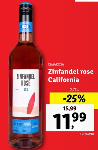 Lidl Zinfandel rose California Ofertă