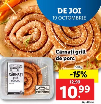 Lidl Cârnați grill de porc Ofertă