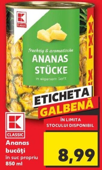 Kaufland Ananas bucăţi în suc propriu 850 ml Ofertă