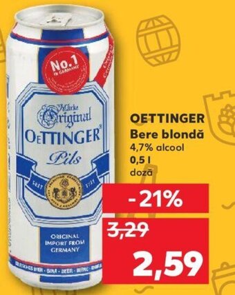 Kaufland OETTINGER Bere blondă 4,7% alcool Ofertă