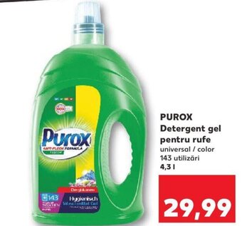 Kaufland PUROX Detergent gel pentru rufe universal / color 143 utilizări 4,31 Ofertă