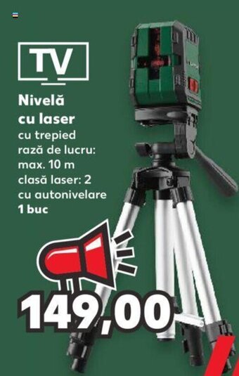Kaufland Nivelă cu laser cu trepied rază de lucru: max. 10 m clasă laser: 2 cu autonivelare 1 buc Ofertă