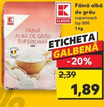 Kaufland Făină albă de grâu superioară tip 000 1 kg Ofertă