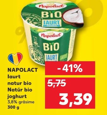 Kaufland NAPOLACT laurt natur bio Natúr bio joghurt 3,8% grăsime 300 g Ofertă