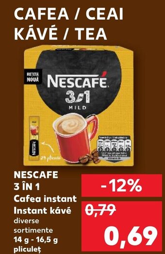 Kaufland NESCAFE 3 IN 1 Cafea instant Instant kávé 0,79 Ofertă