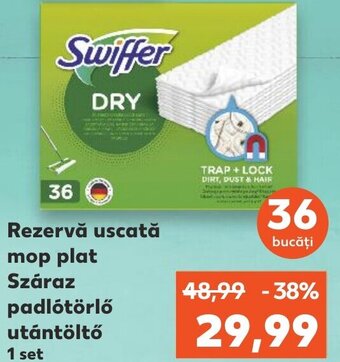 Kaufland Rezervă uscată mop plat Száraz padlótörlő utántöltő Ofertă