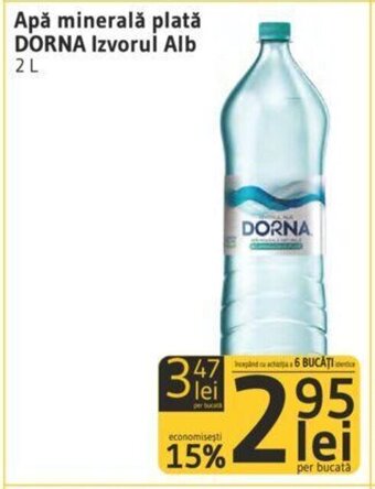 Supeco Apă minerală plată DORNA Izvorul Alb 2L Ofertă