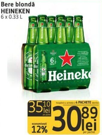 Supeco Bere blondă HEINEKEN 6 x 0.33 L Ofertă