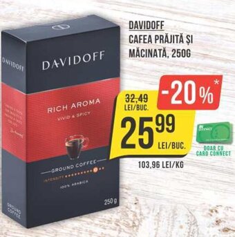 Mega Image DAVIDOFF CAFEA PRĂJITĂ ȘI MĂCINATĂ, 250G Ofertă