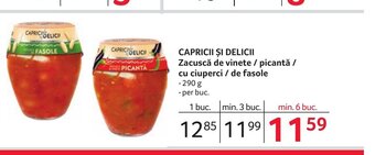 Selgros CAPRICII ȘI DELICII Zacuscă de vinete/picantă / cu ciuperci / de fasole Ofertă