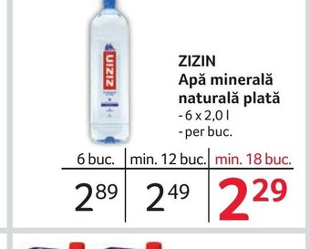 ZIZIN Apă minerală naturală plată