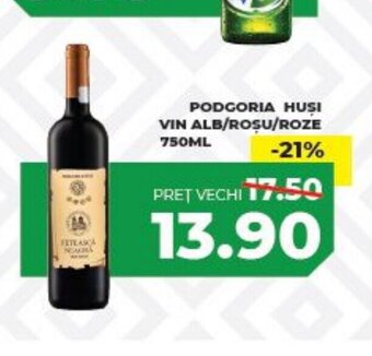 PODGORIA HUSI VIN ALB/ROȘU/ROZE 750ML