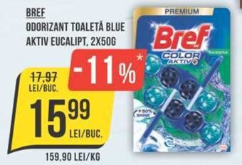 BREF ODORIZANT TOALETĂ BLUE AKTIV EUCALIPT, 2X50G