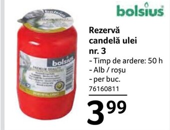 Selgros Rezervă candelă ulei nr. 3 Ofertă