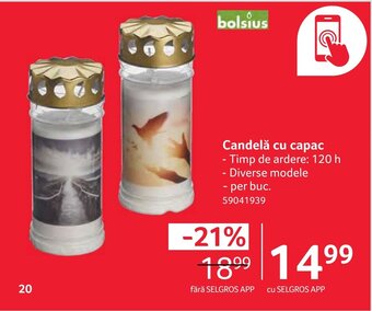 Selgros Candelă cu capac Ofertă