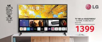 Selgros TV 108 cm 43UQ75003LF - 3x HDMI, 1x USB, Slot CI+ Ofertă