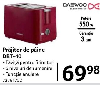 Selgros Prăjitor de pâine DBT-40 Ofertă