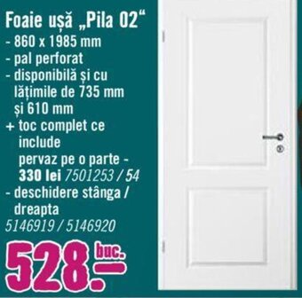 Hornbach Foaie ușă „Pila 02" Ofertă
