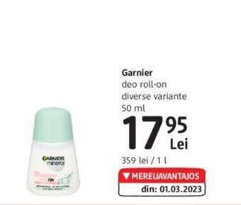 DM Garnier deo roll-on diverse variante 50 ml Ofertă
