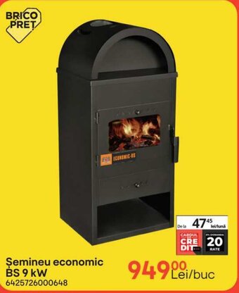 Brico Depôt Semineu economic BS 9 kW 6425726000648 Ofertă