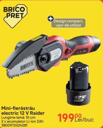 Mini-fierăstrău electric 12 V Raider Lungime lamă: 10 cm
