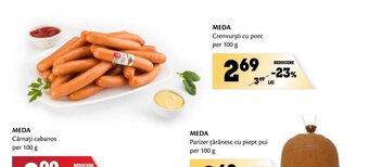 Annabella MEDA Crenvurşti cu porc per 100 g Ofertă