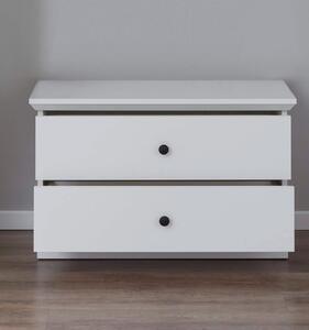 Comoda cu 2 sertare brandson alba, pal si mdf, 81x41x49 cm