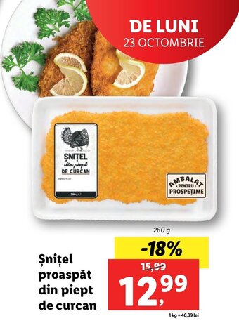 Lidl Şniţel proaspăt din piept de curcan Ofertă
