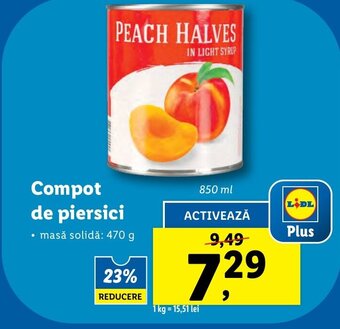 Lidl Compot de piersici Ofertă
