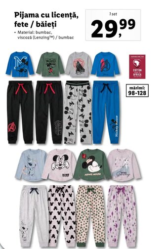 Lidl Pijama cu licență, fete / băieți Ofertă