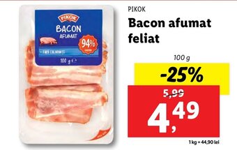 Lidl Bacon afumat feliat Ofertă