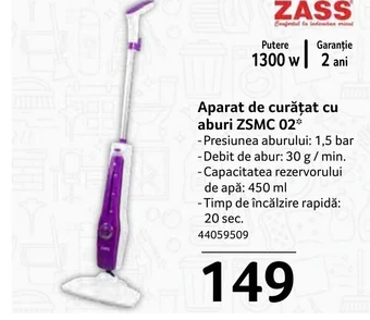 Selgros Aparat de curățat cu aburi ZSMC 02* Ofertă