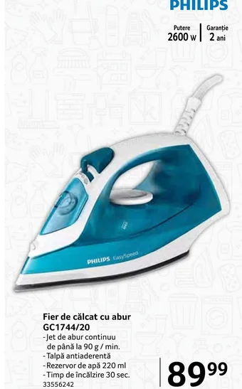 Selgros Fier de călcat cu abur GC1744/20 Ofertă