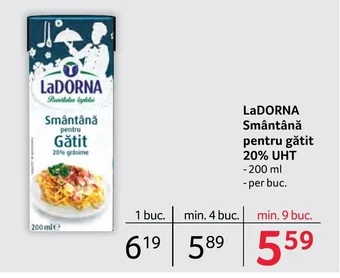 Selgros LaDORNA Smântână pentru gătit 20% UHT Ofertă