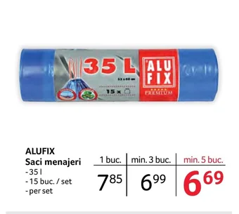 Selgros ALUFIX Saci menajeri Ofertă