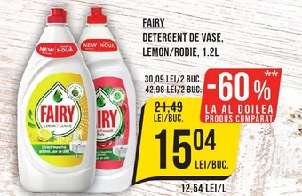 Mega Image FAIRY DETERGENT DE VASE, LEMON/RODIE, 1.2L Ofertă