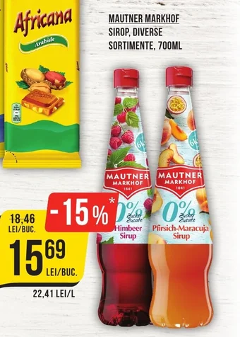 Mega Image MAUTNER MARKHOF SIROP, DIVERSE SORTIMENTE, 700ML Ofertă
