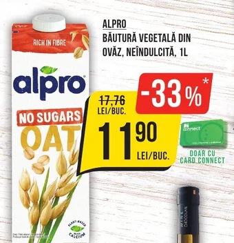 Mega Image ALPRO BĂUTURĂ VEGETALĂ DIN OVĂZ, NEÎNDULCITĂ, 1L Ofertă