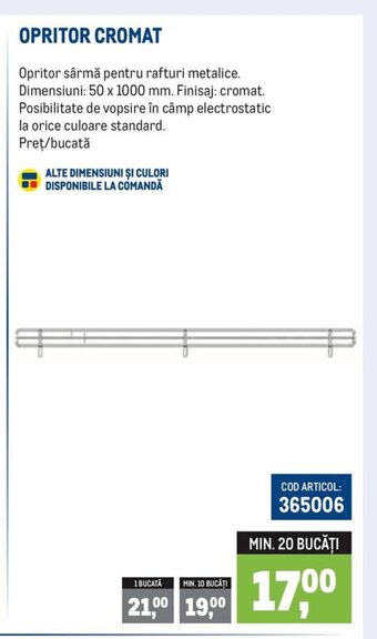 Metro OPRITOR CROMAT Ofertă