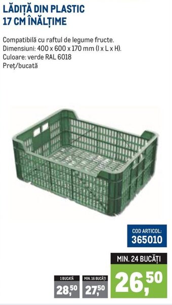 Metro LĂDIȚĂ DIN PLASTIC 17 CM ÎNĂLȚIME Ofertă