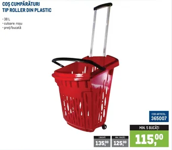 COȘ CUMPĂRĂTURI TIP ROLLER DIN PLASTIC