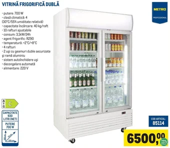 VITRINĂ FRIGORIFICĂ DUBLĂ