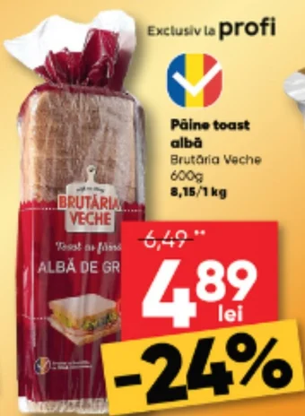 PROFI Paine toast albă Brutăria Veche Ofertă