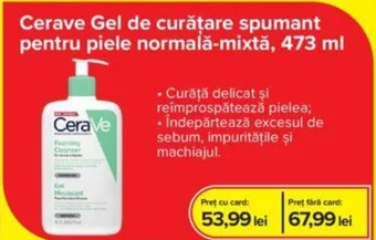 Dr.Max Cerave Gel de curățare spumant pentru piele normală-mixtă, 473 ml Ofertă