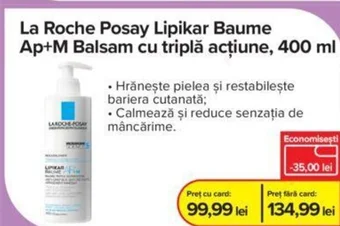 La Roche Posay Lipikar Baume Ap+M Balsam cu triplă acțiune, 400 ml